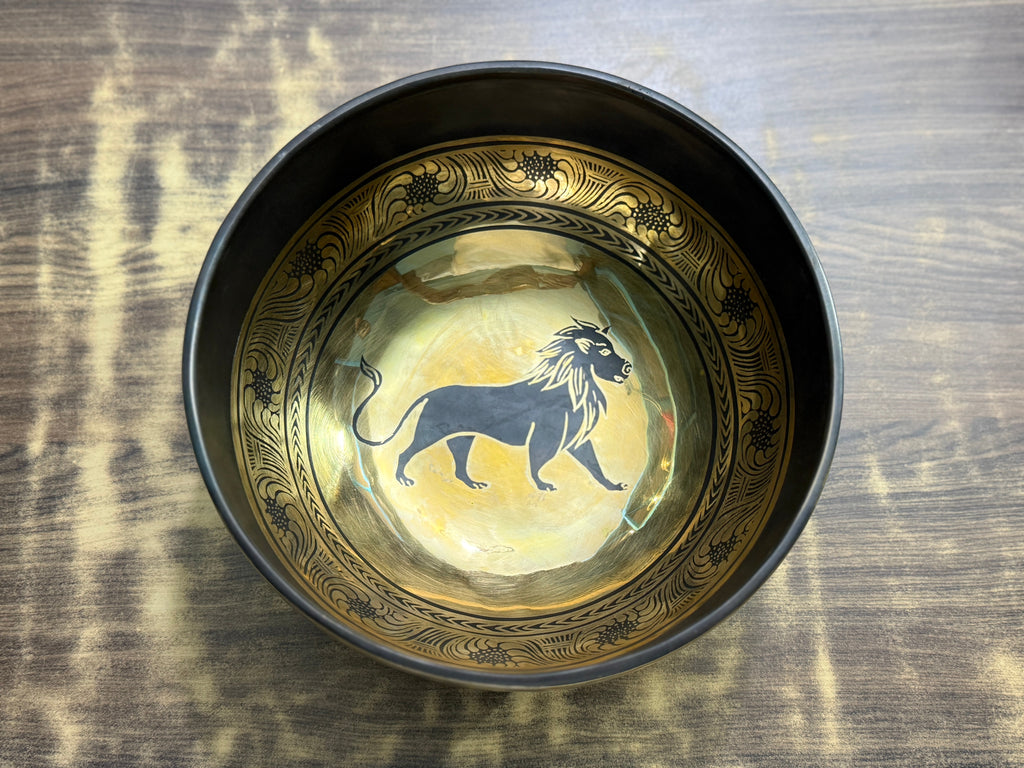 The Leo Singing Bowl - 9 inch Large | Handmade In Nepal - view 7