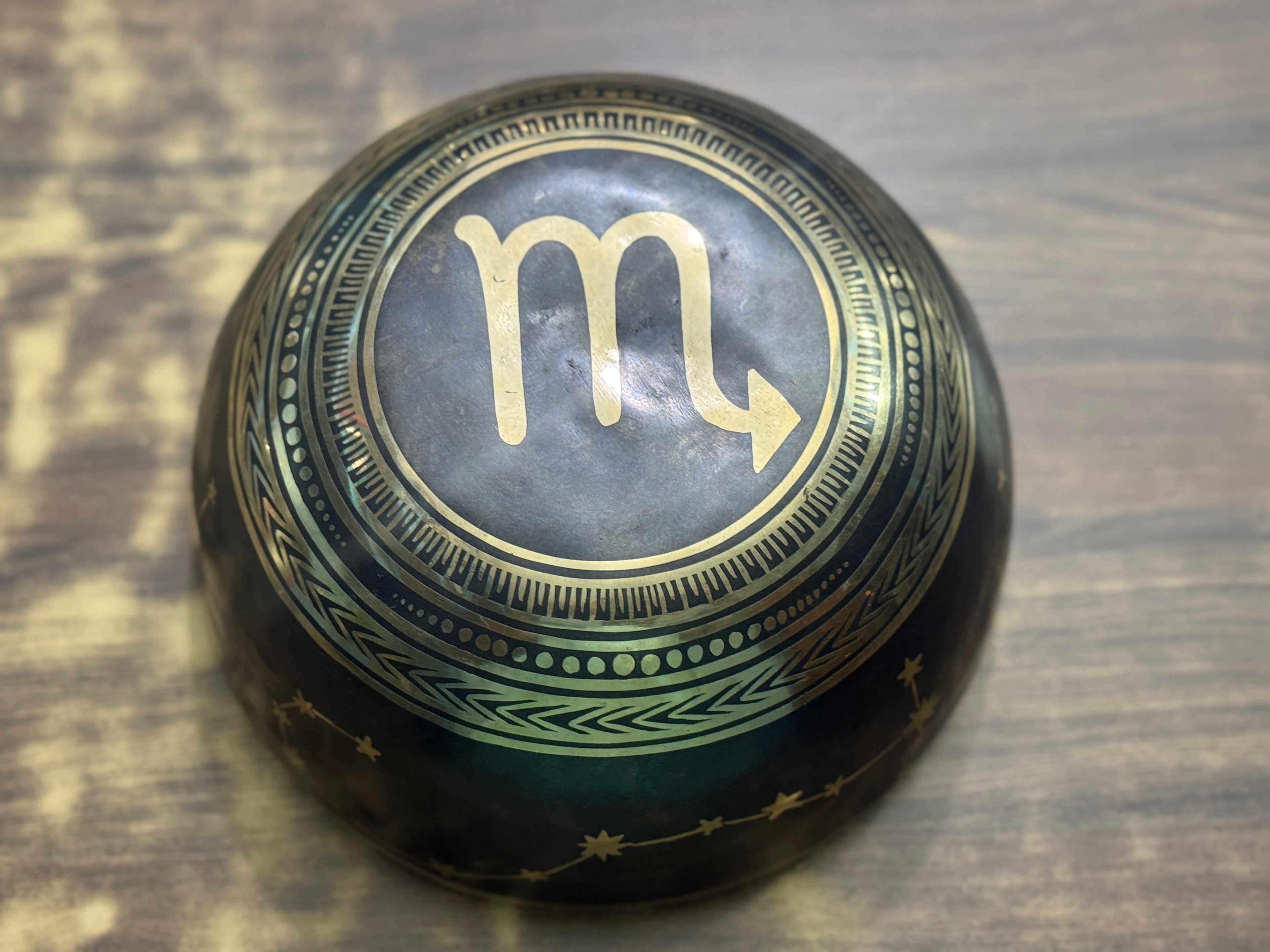 The Scorpio Singing Bowl - 9 inch Large | Handmade In Nepal - view 2