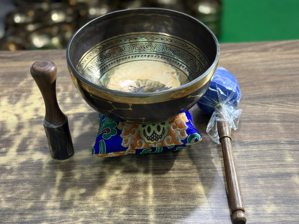 The Sagittarius Singing Bowl - 9 inch Large | Handmade In Nepal - view 6
