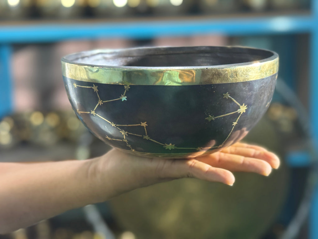 The Sagittarius Singing Bowl - 9 inch Large | Handmade In Nepal - view 2