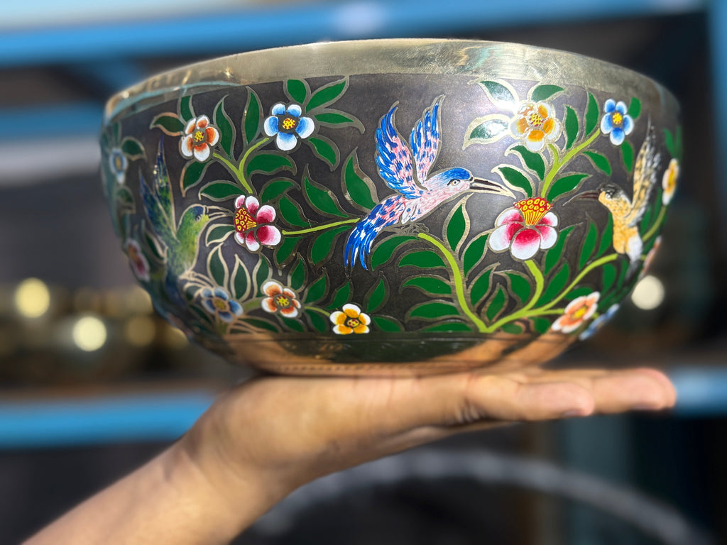 The Hummingbird's Garden. 8.5 Inch Hand-Painted Singing Bowl. Limited Edition Run - view 6