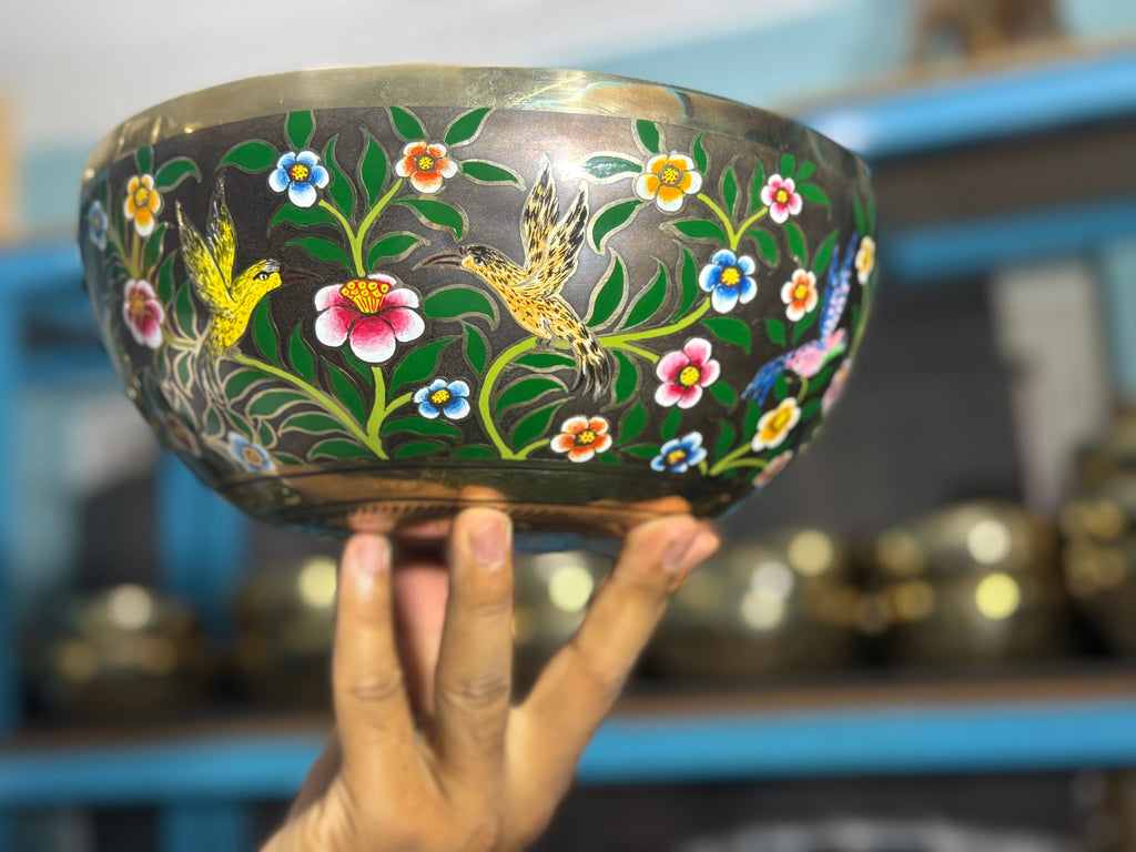 The Hummingbird's Garden. 8.5 Inch Hand-Painted Singing Bowl. Limited Edition Run - view 3