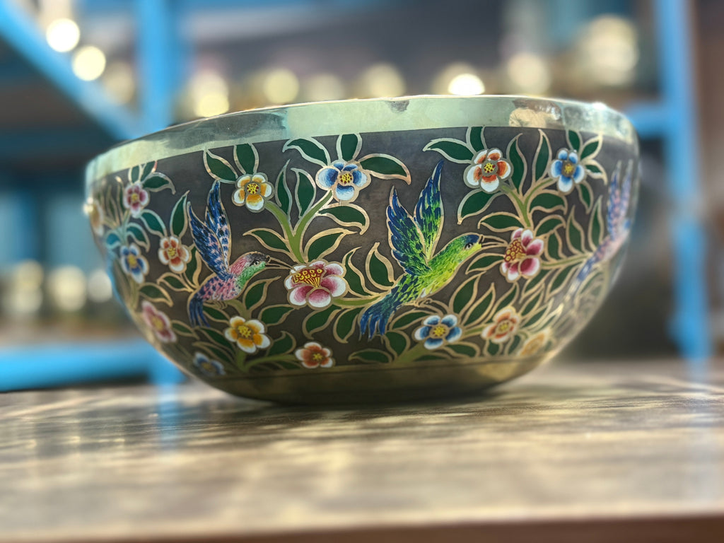 The Hummingbird's Garden. 8.5 Inch Hand-Painted Singing Bowl. Limited Edition Run - view 2
