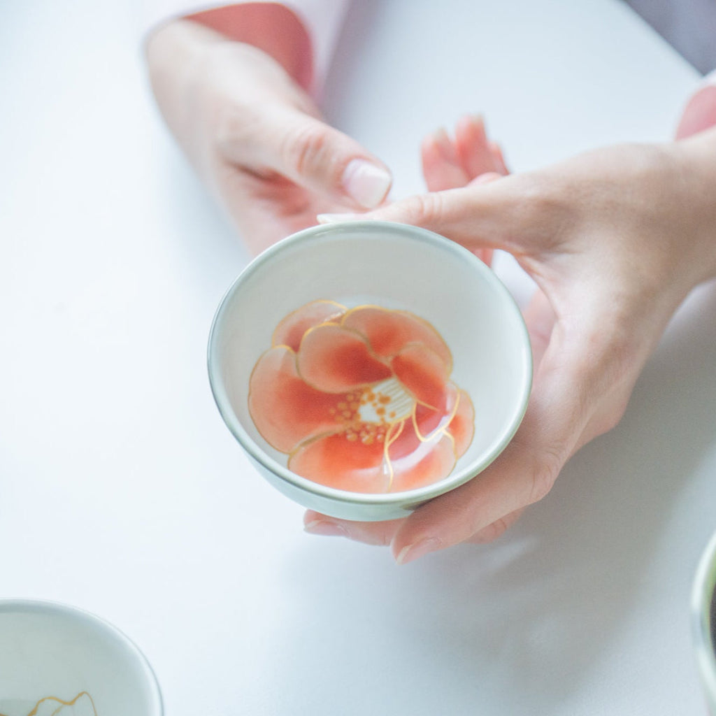 Musubi Kiln Colorful Floral Japanese Teacup