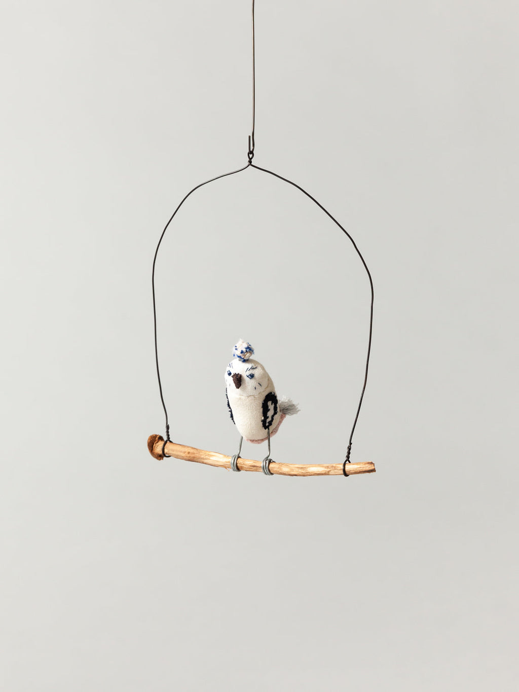 Rikumo Roost Wire Bird Mobile - Blue Owl