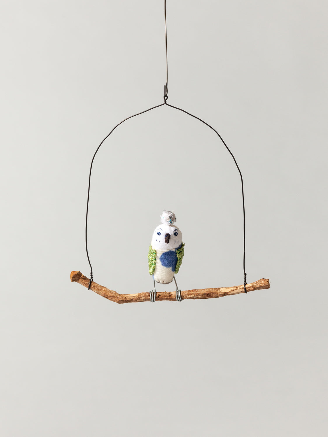 Rikumo Roost Wire Bird Mobile - Blue Owl