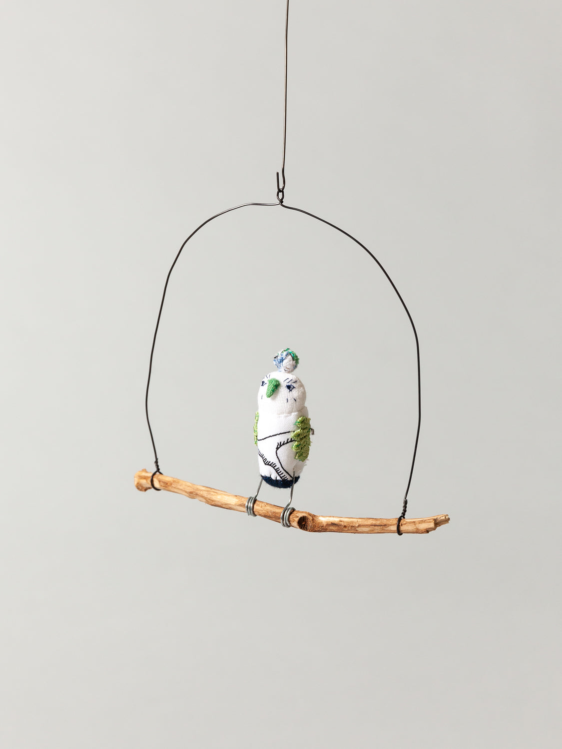 Rikumo Roost Wire Bird Mobile - Blue Owl