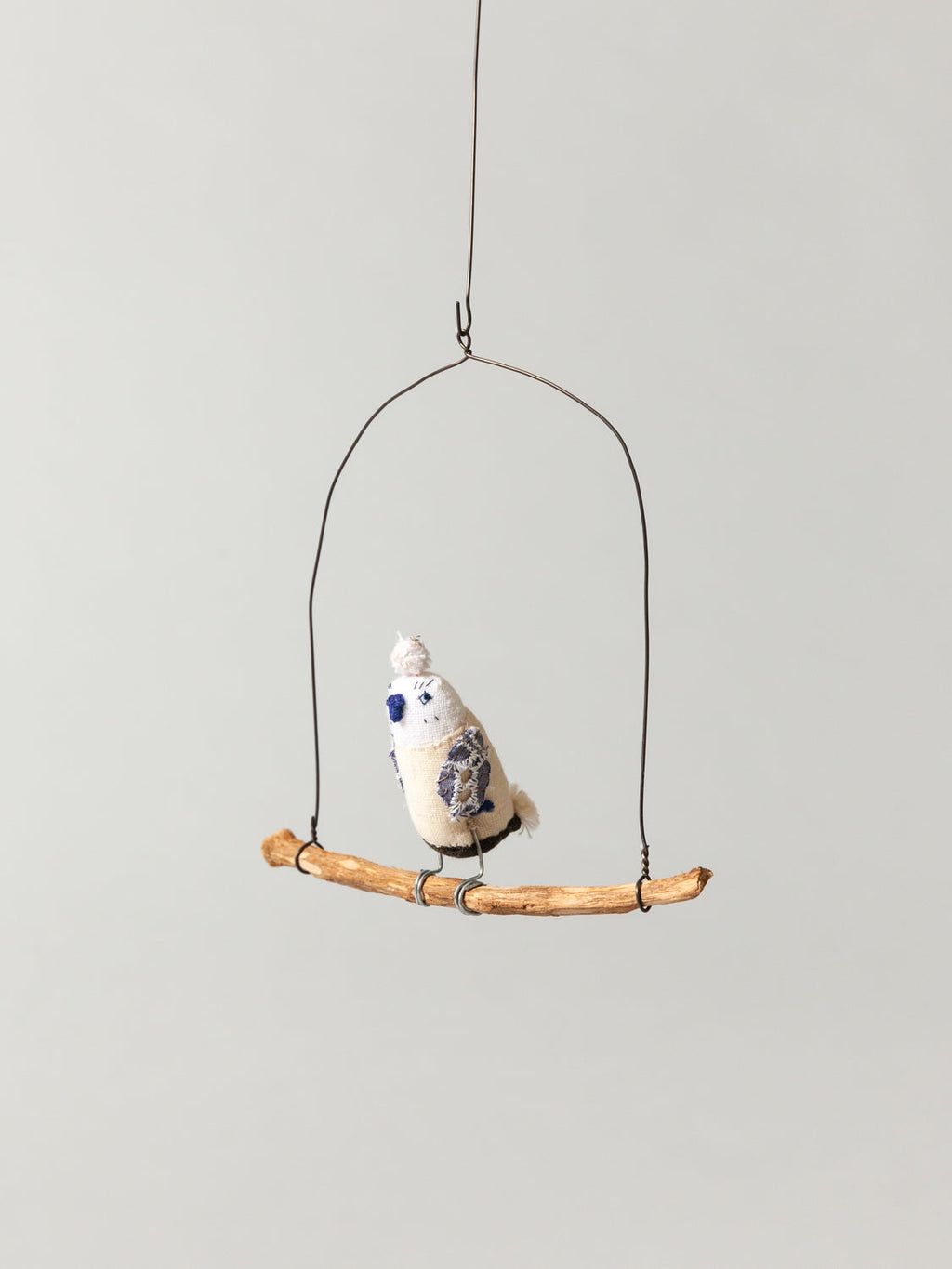 Rikumo Roost Wire Bird Mobile - Blue Owl