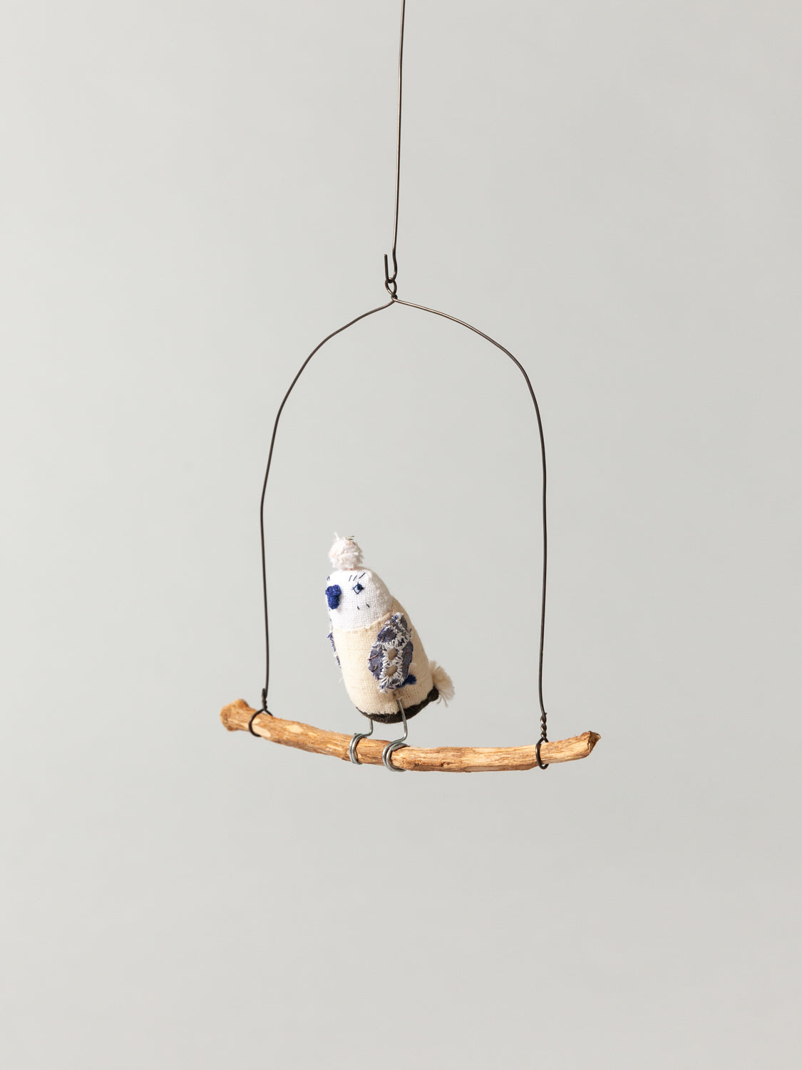 Rikumo Roost Wire Bird Mobile - Blue Owl
