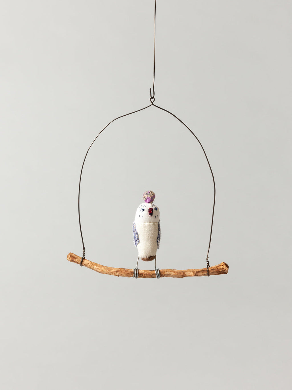 Rikumo Roost Wire Bird Mobile - Blue Owl