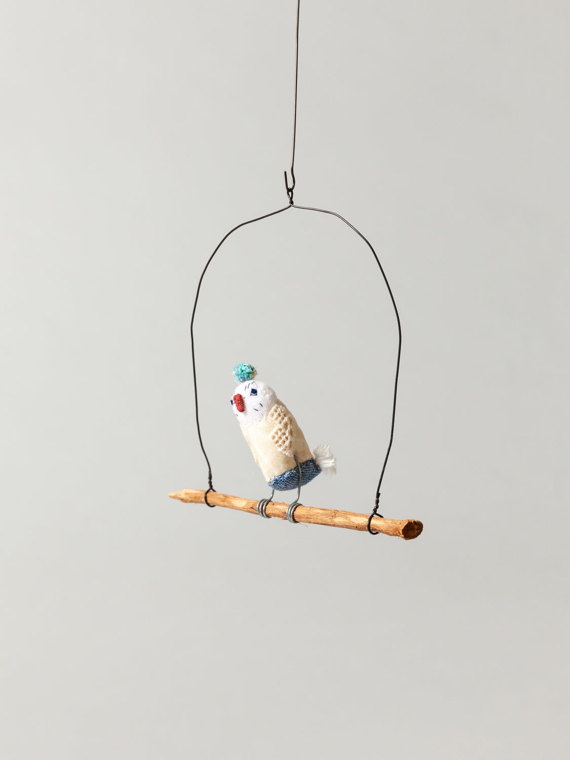 Rikumo Roost Wire Bird Mobile - Blue Owl