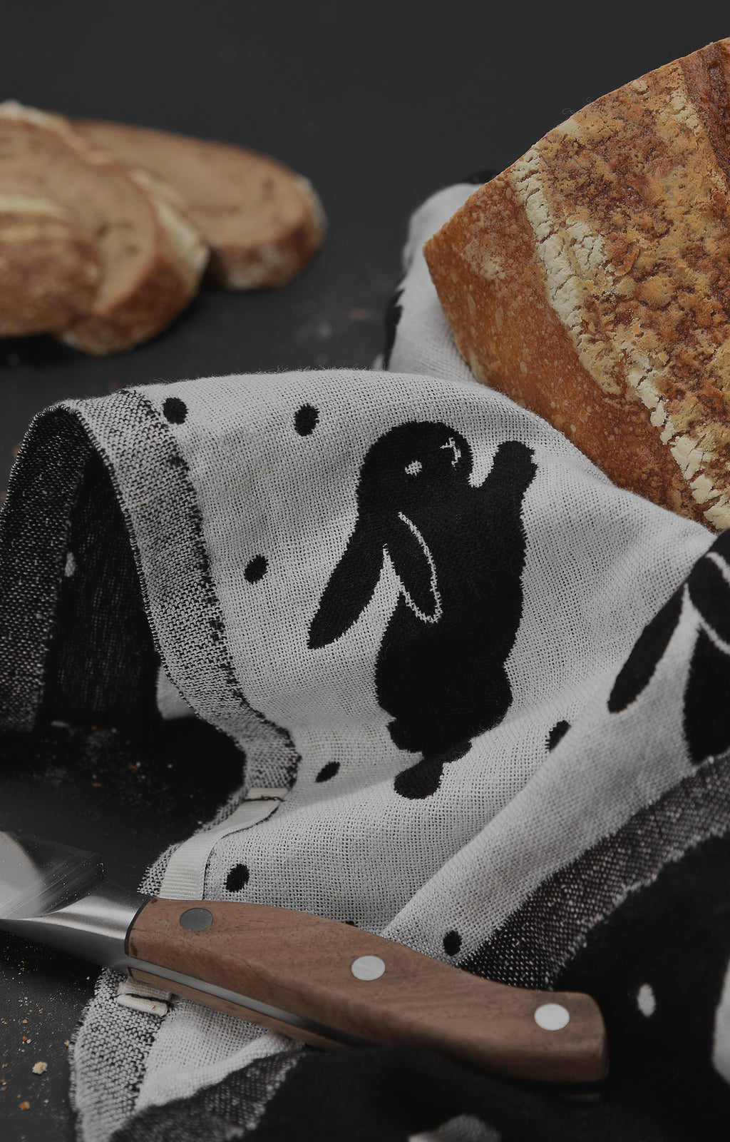 Kitty Bunny Pony Snow Bunnies Tea Cloth by Lapuan Kankurit