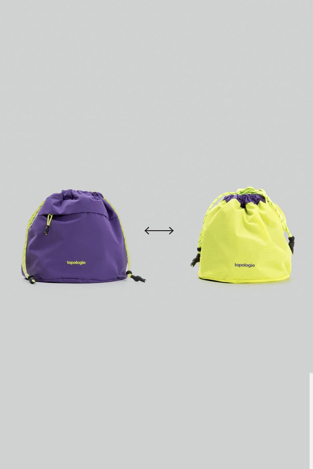 Topologie Reversible Bucket Bag / Electric Purple Neon Yellow Tech Sateen