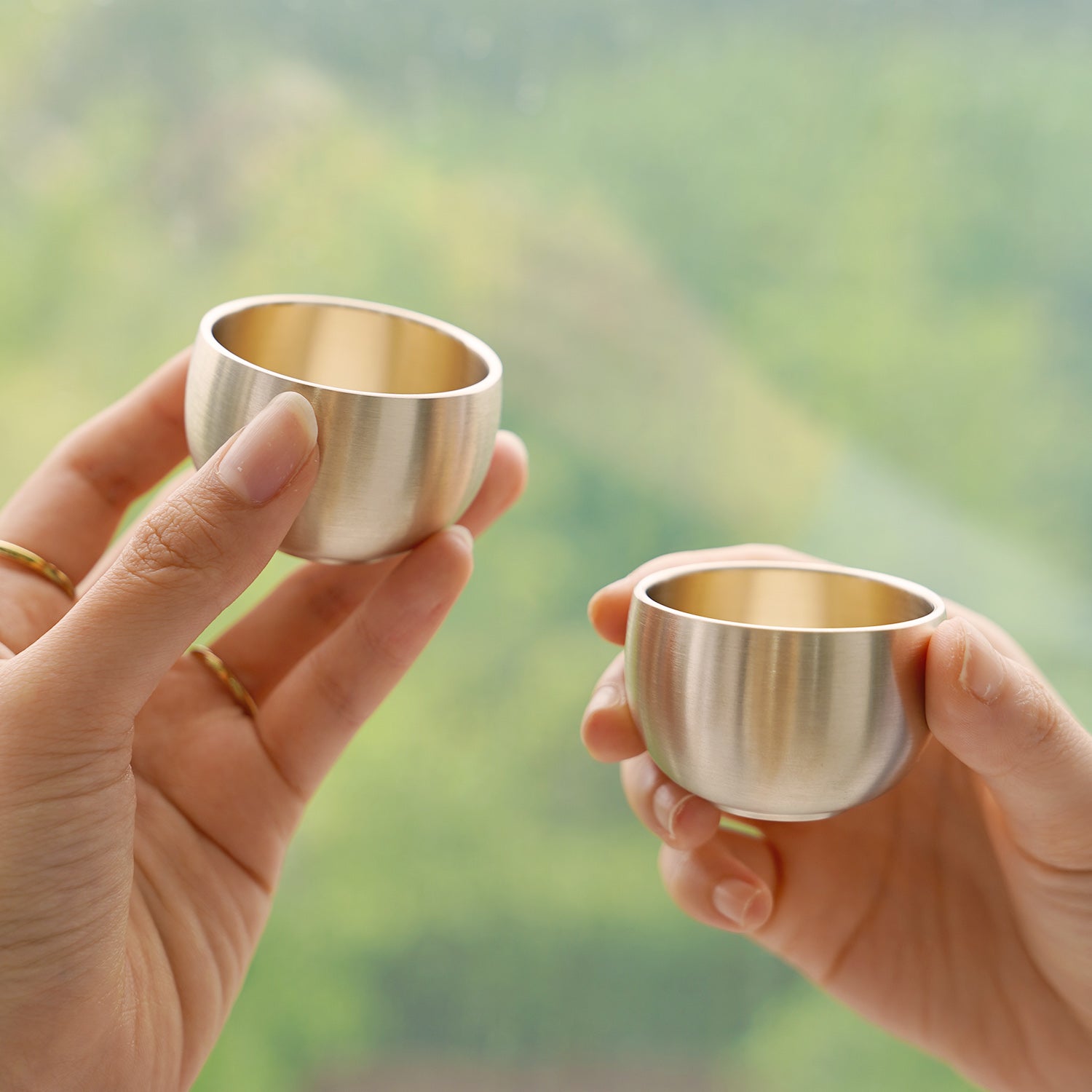 Notdam Bangjja Brass Dew Drop Soju Cup Set of 2 - view 2