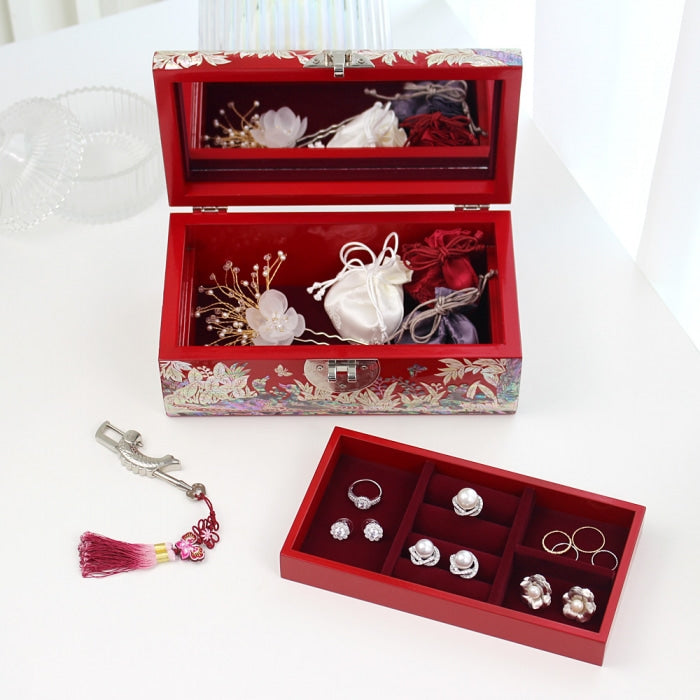 Najeon Mother-of-Pearl Jewelry Box - Peony, Gold - view 4