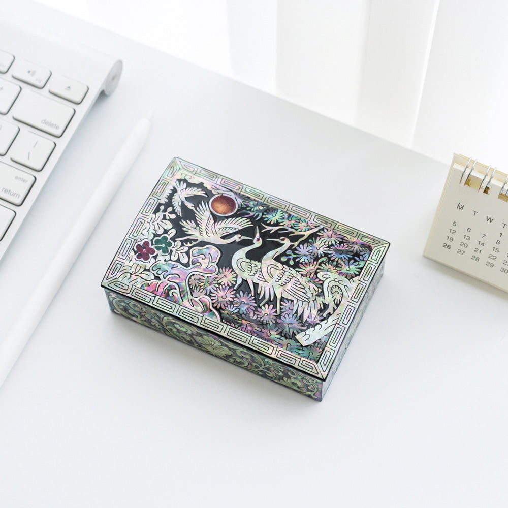 Najeon Mother-of-Pearl Keepsake Box - Crane & Pine (II) - view 7