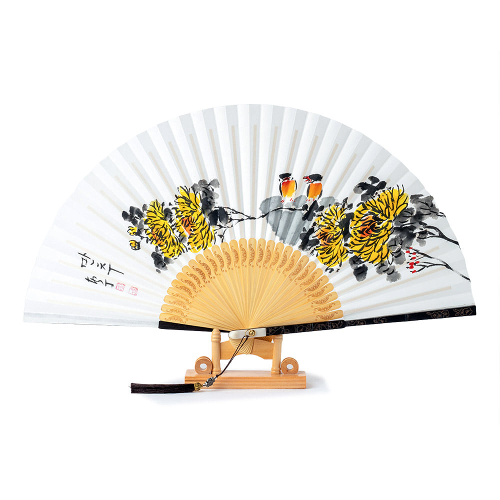 Korean Folding Fan - Chrysanthemum - view 7