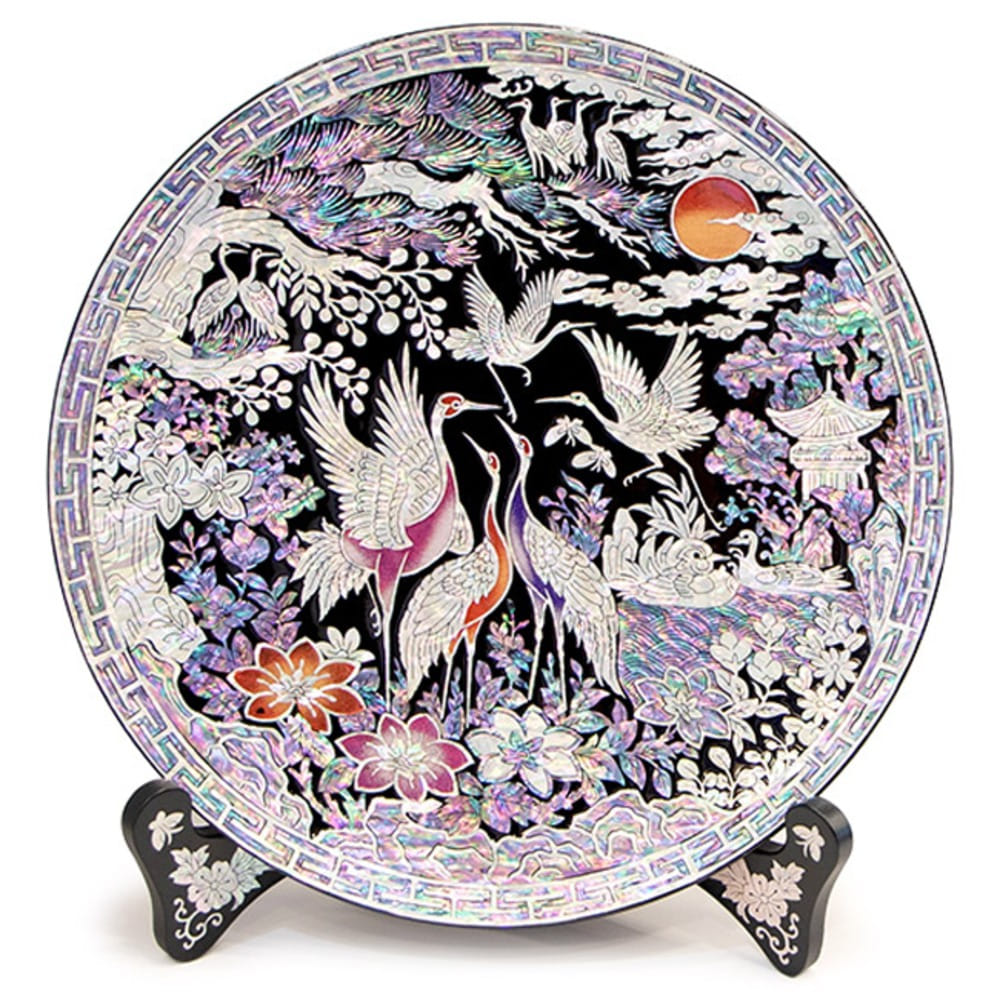 Najeon Mother-of-Pearl Tray - Crane & Pine