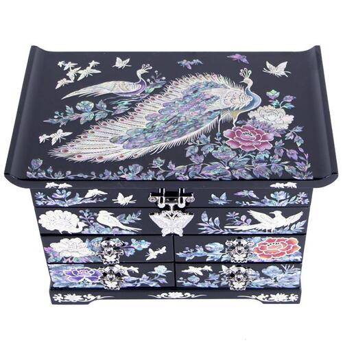 Najeon Mother-of-Pearl Jewelry Box - Black, 5 - Tier - view 4