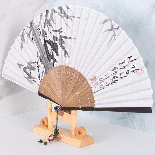 Korean Folding Fan - Bamboo, Silver - view 5