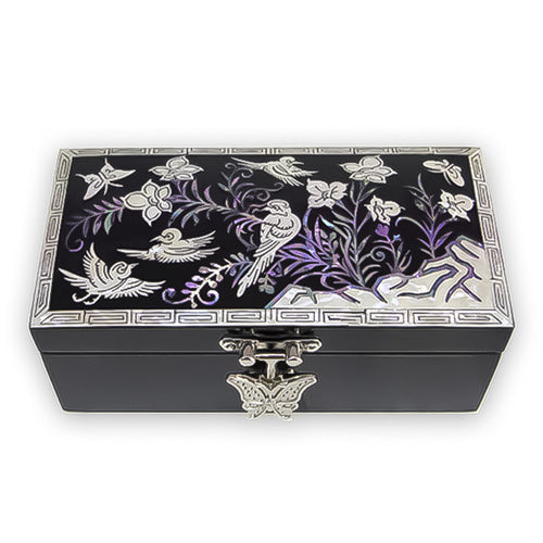 Najeon Mother-of-Pearl Jewelry Box - Crane & Pine, 1 - Tier (by Oh Myung - ho) (II) - view 6