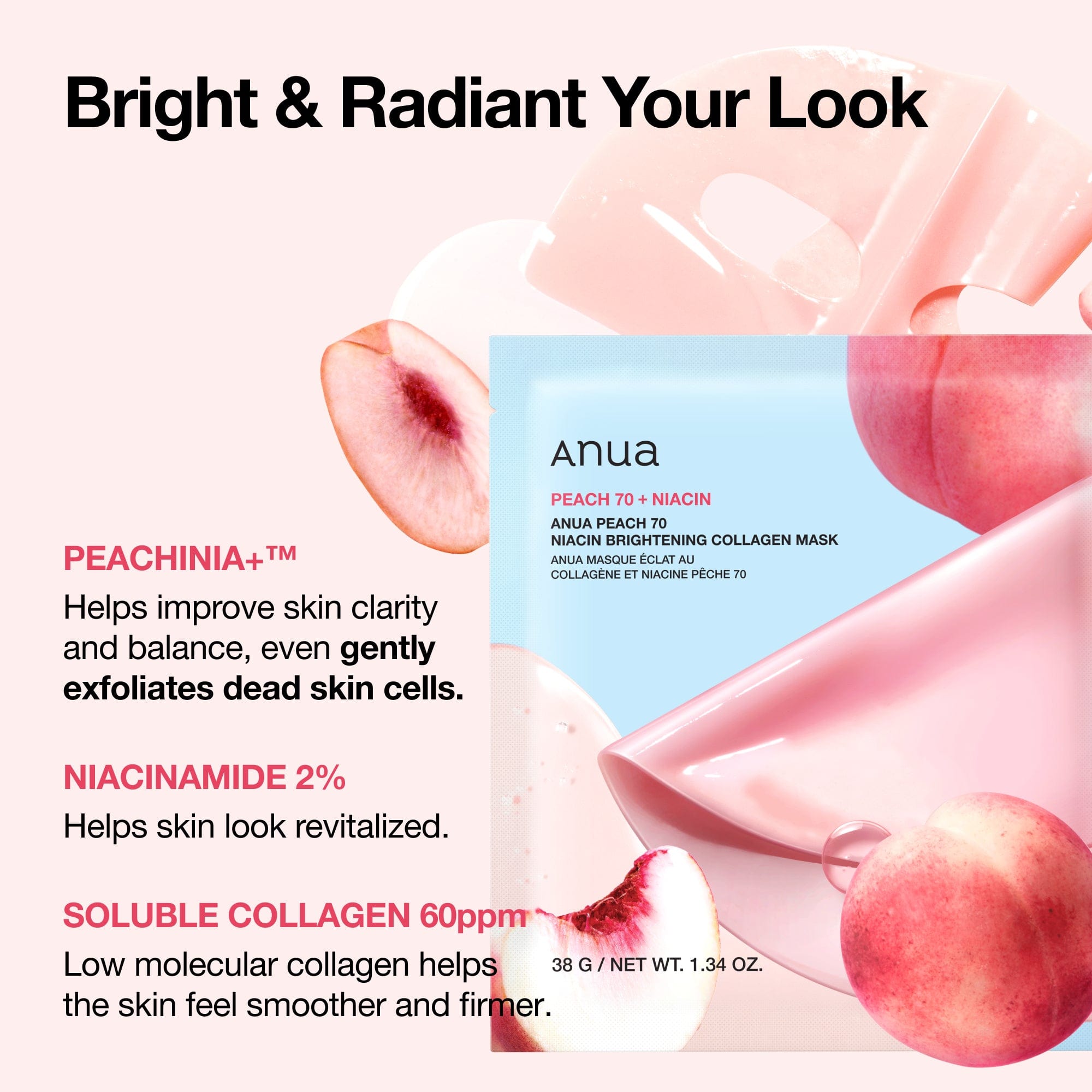 Anua Peach 70 Niacin Brightening Collagen Mask - view 3