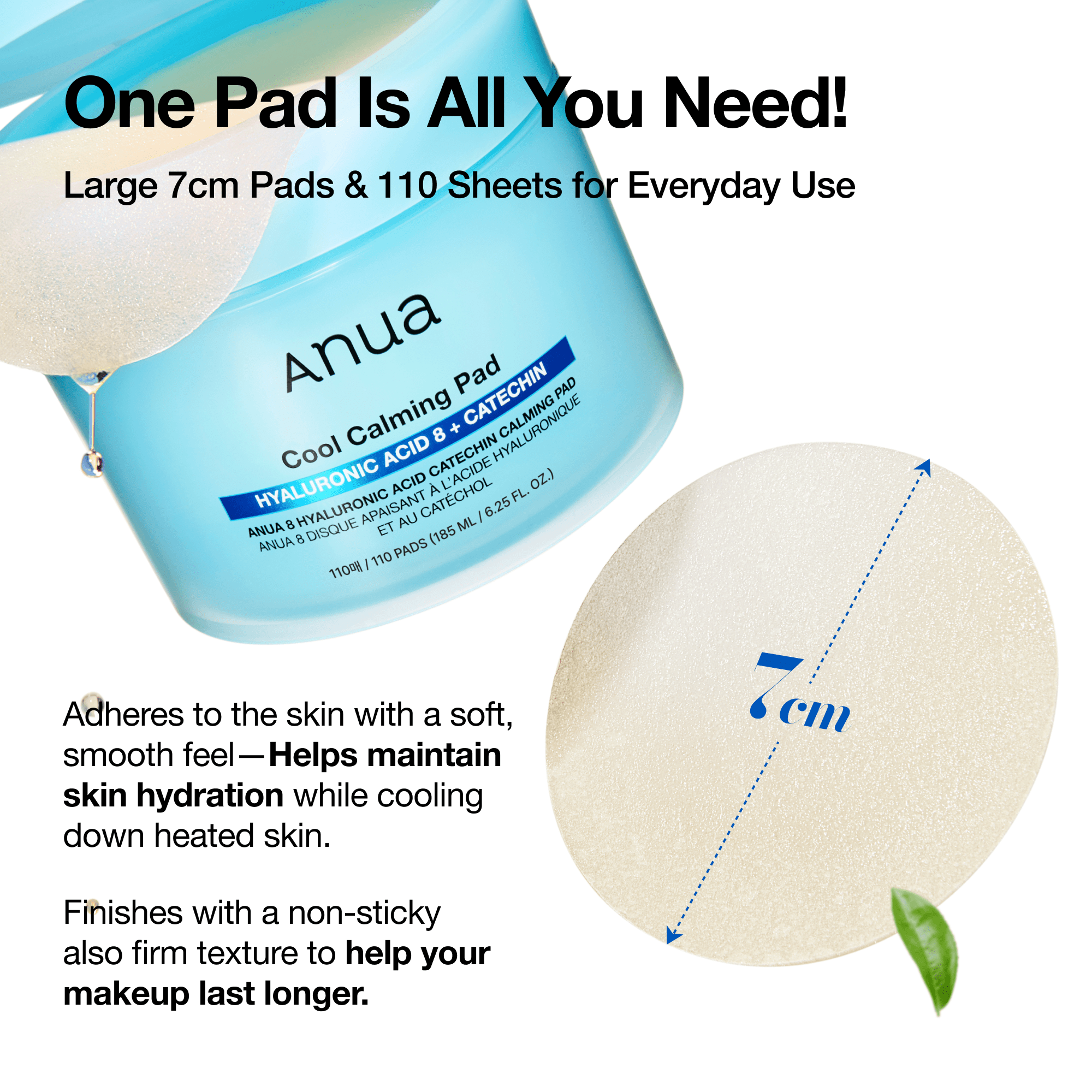 Anua 8 Hyaluronic Acid Catechin Calming Pad - view 6