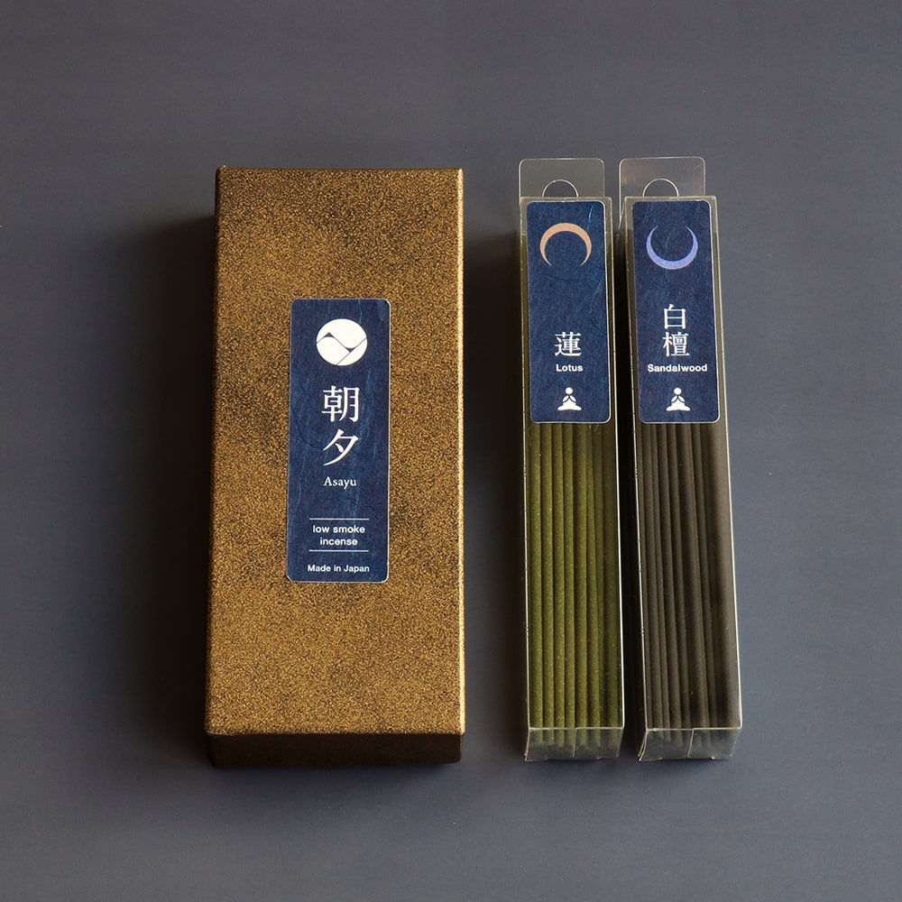 Asayu Japan Low Smoke Incense Sticks 40g Yoga Scent Set [ Lotus and Sandalwood ]
