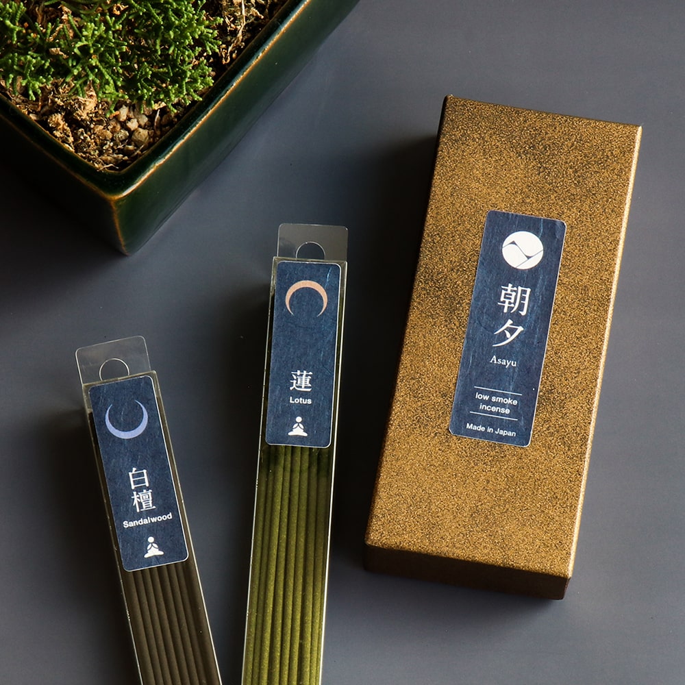 Asayu Japan Low Smoke Incense Sticks 40g Yoga Scent Set [ Lotus and Sandalwood ]