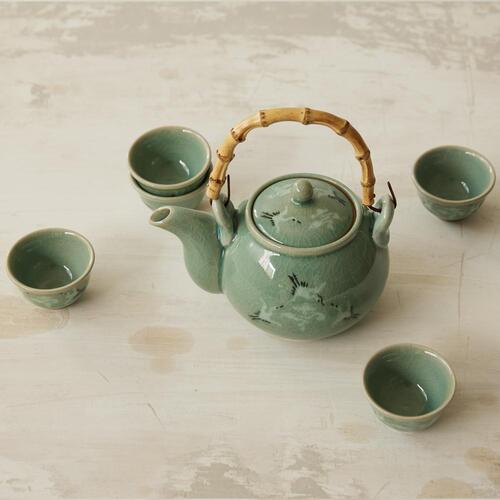 Celadon Teapot - Cloud & Crane - view 7