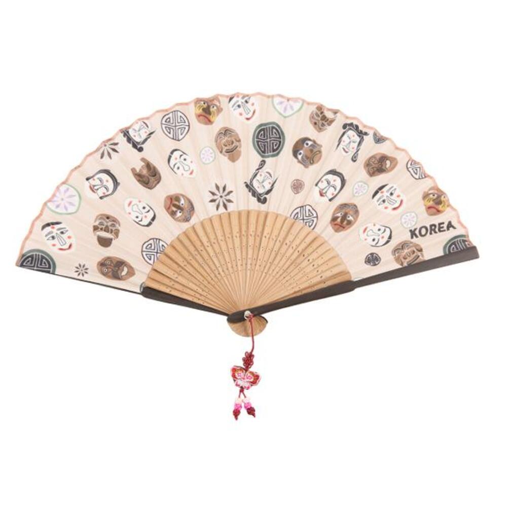 Korean Silk Folding Fan - Beige (IV) - view 6