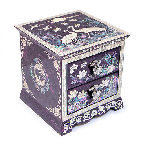 Korean Jewelry Box - Crane & Pine, Purple (by Oh Myung - ho) - view 4