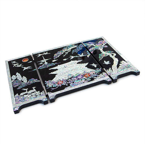 Najeon Mother-of-Pearl Folding Screen - Crane & Pine, 3 - Panel (II) - view 7