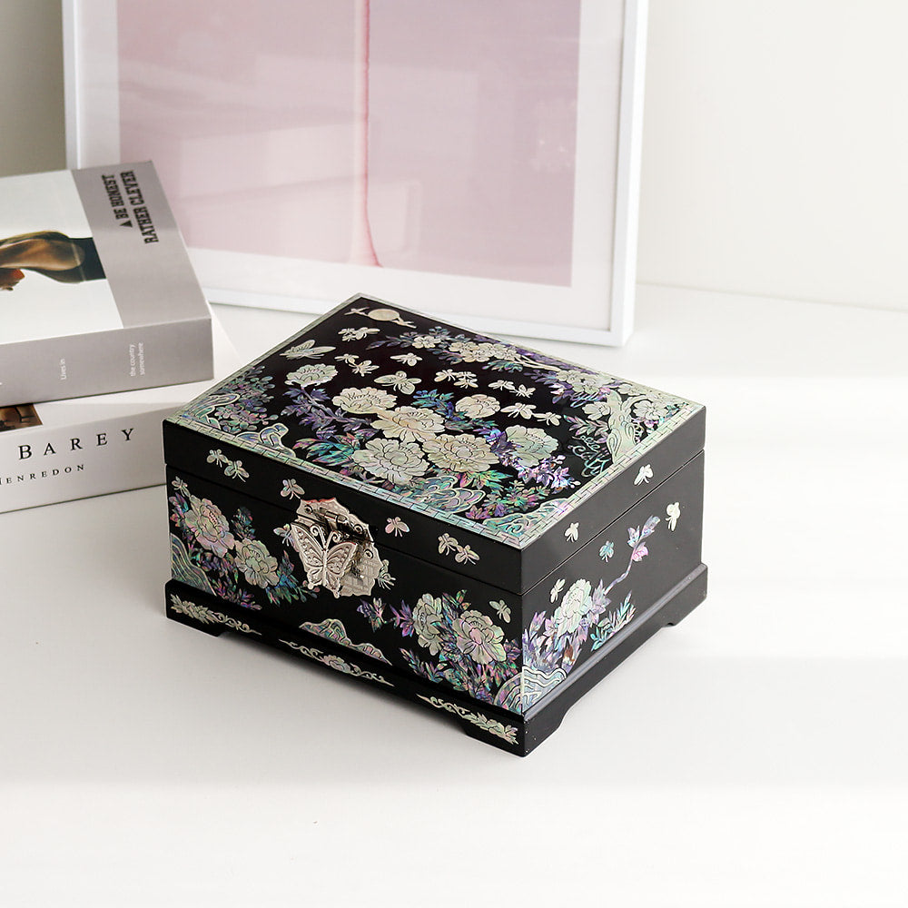 Najeon Mother-of-Pearl Jewelry Box - Peony (VIII)