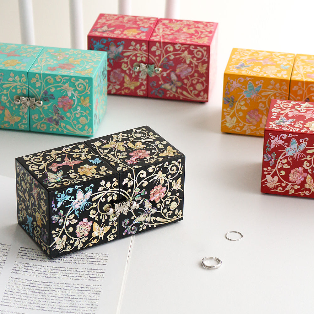 Najeon Mother-of-Pearl Jewelry Box - Peony 5cm