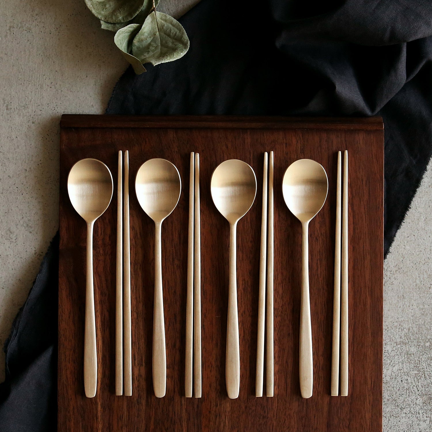 Notdam Bangjja Brass Spoon and Chopstick Set for 4 - view 6