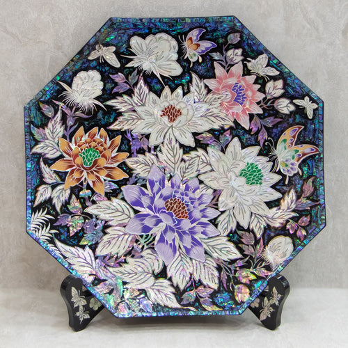 Najeon Mother-of-Pearl Tray - Peony, Blue - view 6