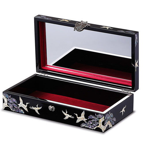 Najeon Mother-of-Pearl Jewelry Box - Crane & Pine, Black, 1 - Tier (by Oh Myung - ho) - view 5
