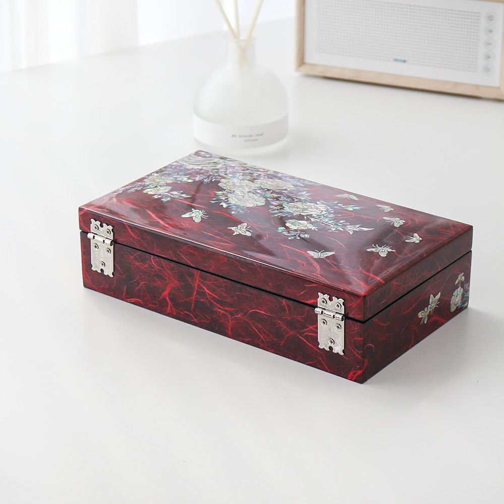 Najeon Mother-of-Pearl Jewelry Box - Peony, 1 - Tier, Large - view 5