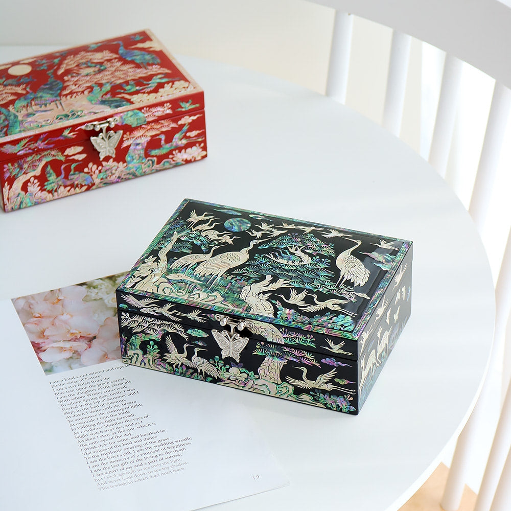 Najeon Mother-of-Pearl Jewelry Box - Crane, 1 - Tier - view 3