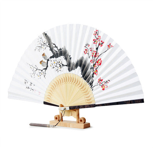 Korean Folding Fan - Plum Blossom, Black (II) - view 5