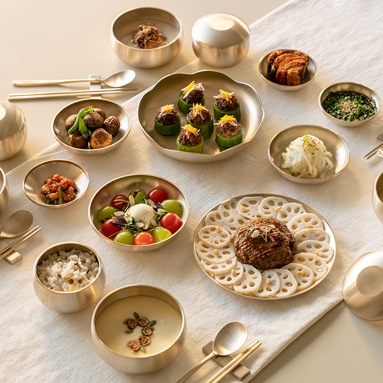 Notdam Bangjja Brass Dinnerware Set for 4 - Royal Palace - view 4