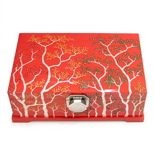 Najeon Mother-of-Pearl Jewelry Box - Red, 2 - Tier - view 5