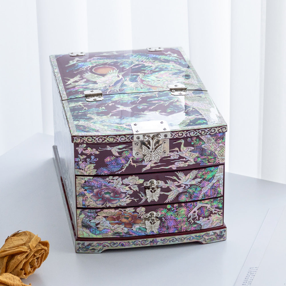 Najeon Mother-of-Pearl Jewelry Box - Crane & Pine (IX) - view 8