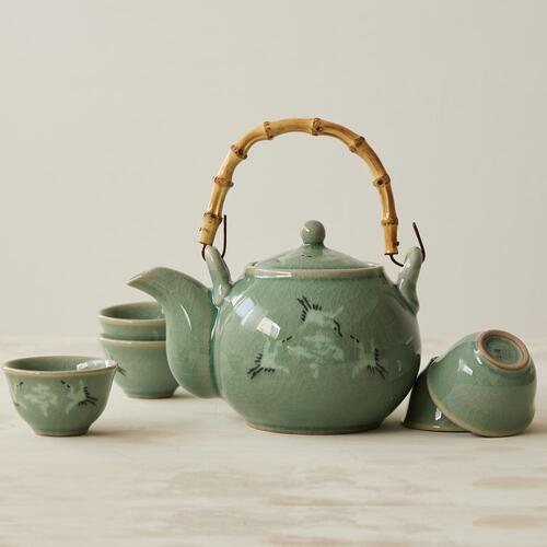 Celadon Teapot - Cloud & Crane - view 6