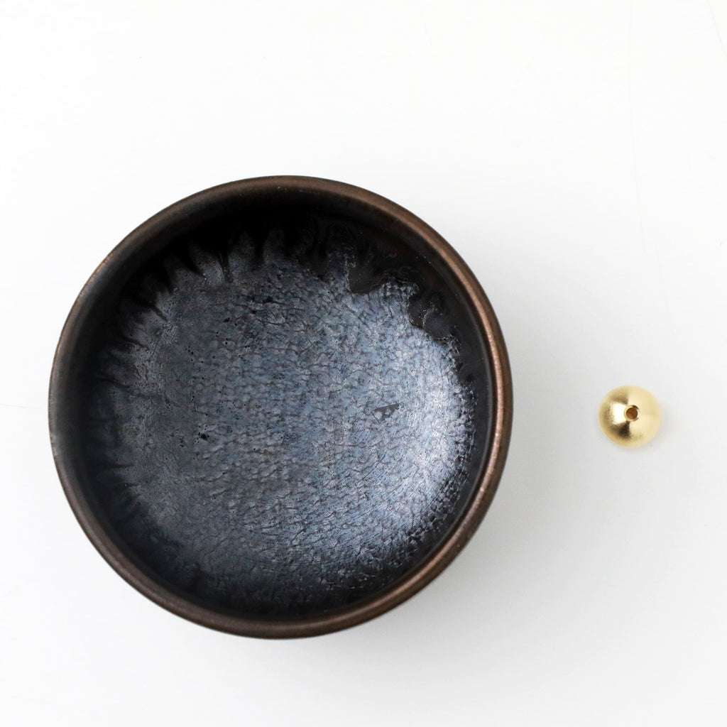 Asayu Japan Zen Black and Gold Incense Holder