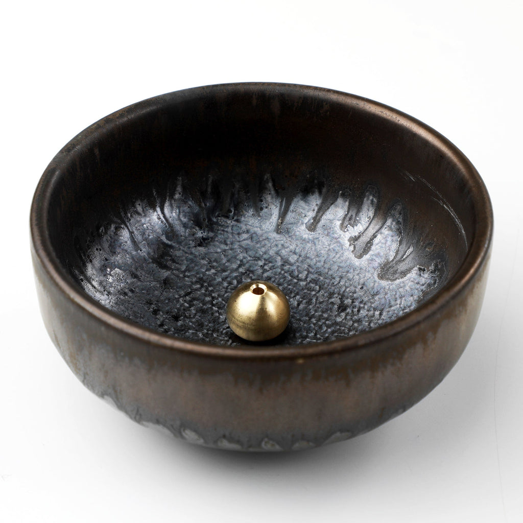 Asayu Japan Zen Black and Gold Incense Holder