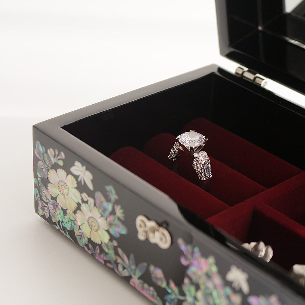 Najeon Mother-of-Pearl Jewelry Box - Crane & Pine 14cm - view 6