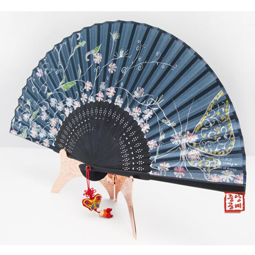 Korean Silk Folding Fan - Butterfly - view 4
