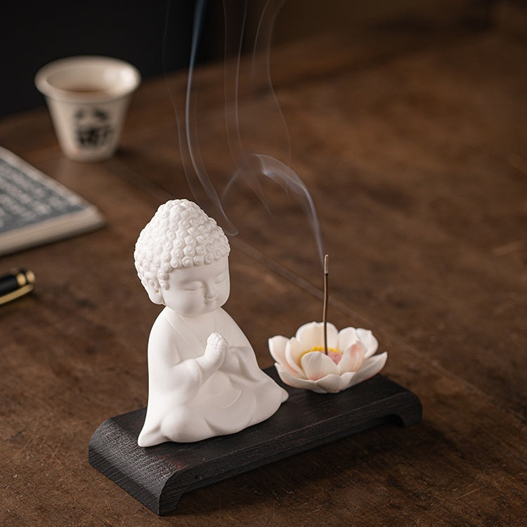 KOHGANE Korean Ceramic Lotus Holder - Tea Ritual Object - view 4